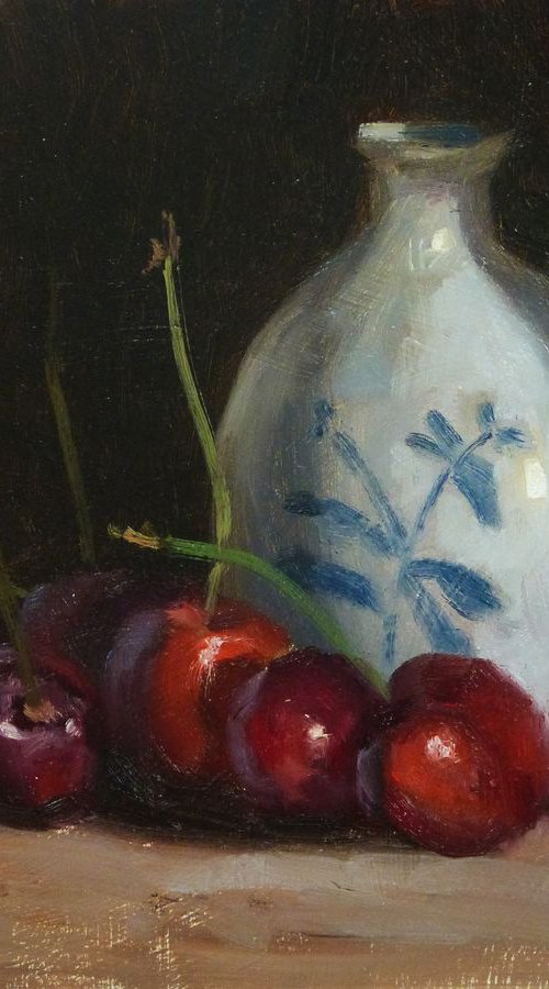 Cherries with a Vase by Pascal Giroud