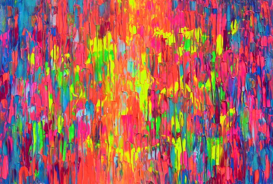 47.3x31.5'' Large Ready to Hang Colourful Modern Abstract Painting - XXL Happy Gypsy Dance 13