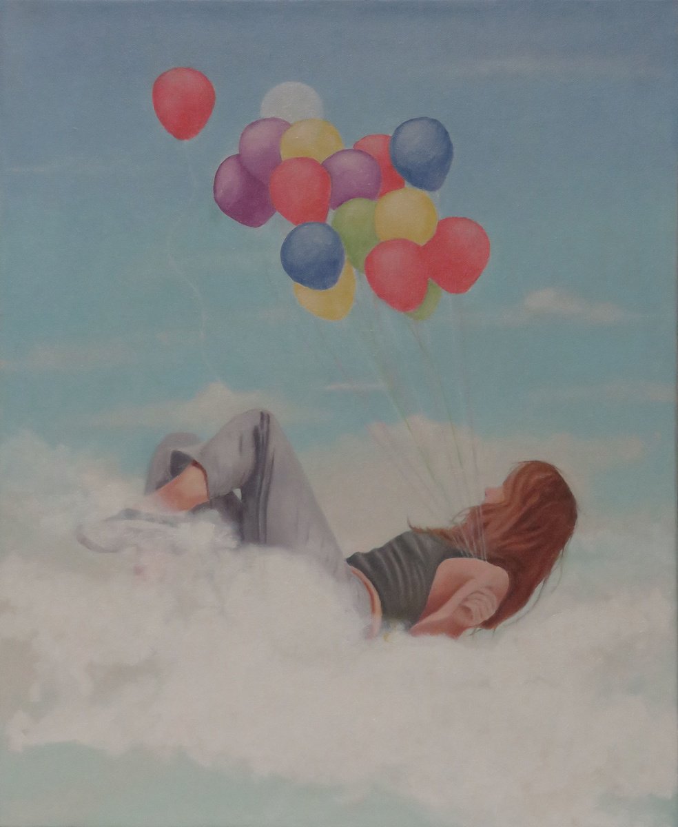 Photorealistic Portrait Oil Painting By Stephen Benedek, 20 X 24", The Clouds Were Slippery, Original Artwork