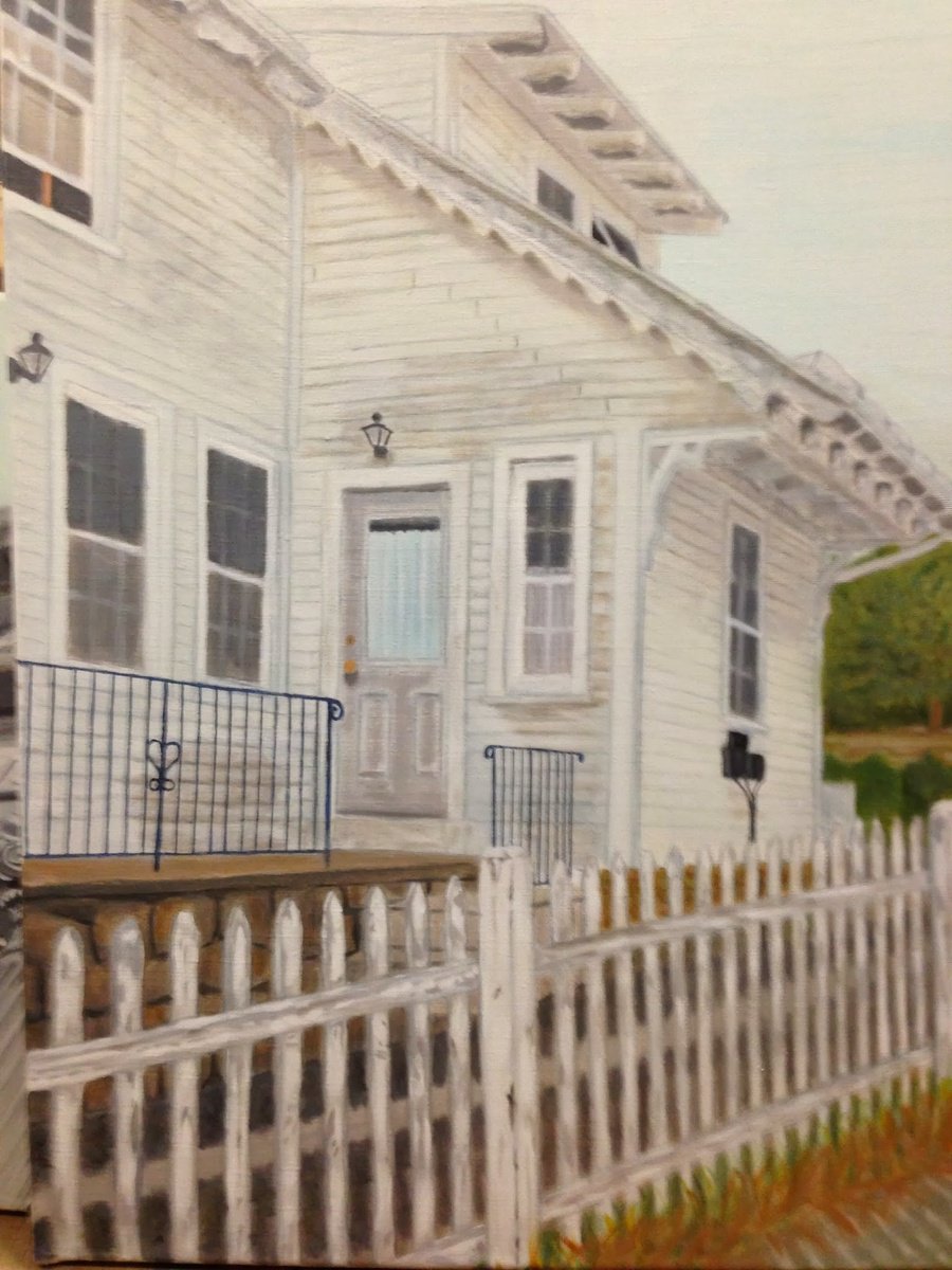 Photorealistic Cityscapes Oil Painting By Leslie Dannenberg, 18 X 24", This Old House, Original Artwork