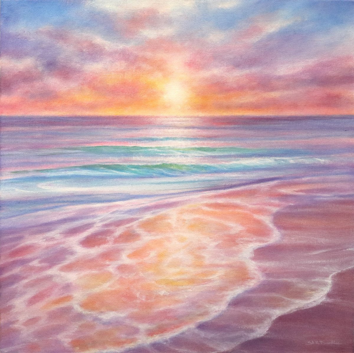 The Saffron Tide By Stella Dunkley, 19 X 19, Artwork For Sale On Artfinder