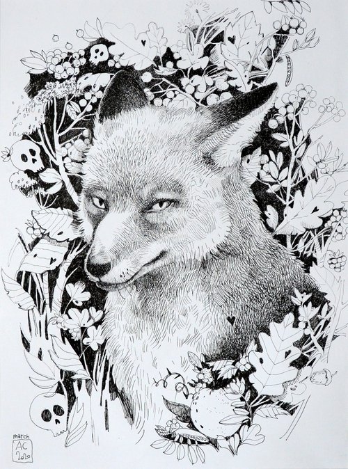 A sly fox in a fabulous forest by Alexandra Sergeeva