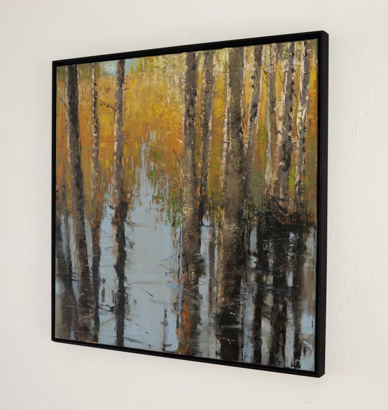 Everglades Cypress Trees 30x30 inch 76x76 cm by Bo Kravchenko