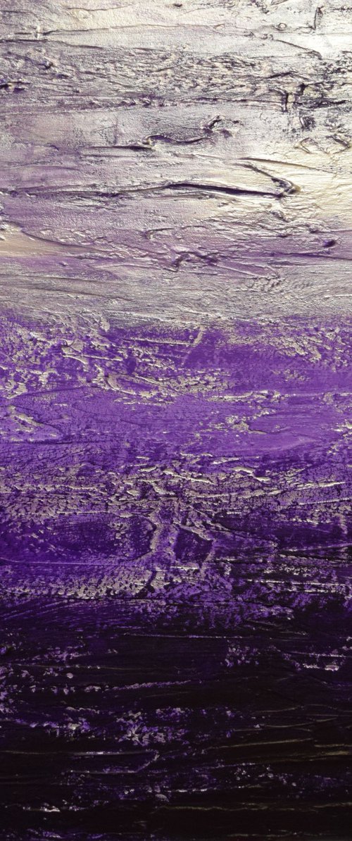 Purple painting , silver purple square by Stuart Wright