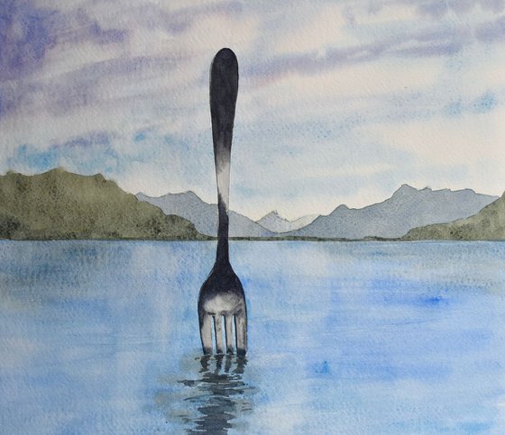 The fork in Lac Léman