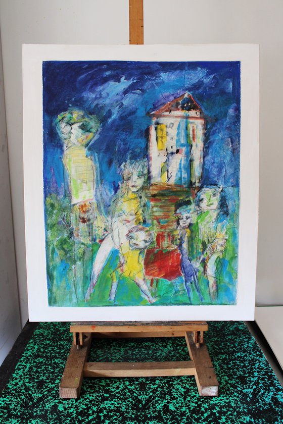 La maison , au fond