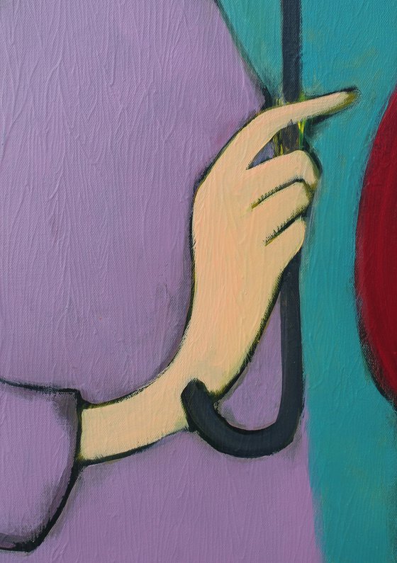 Two under an umbrella.