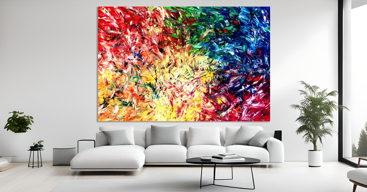Organic Abstract Acrylic Painting By Estelle Asmodelle, 83 X 55, Iridescence, Original Artwork