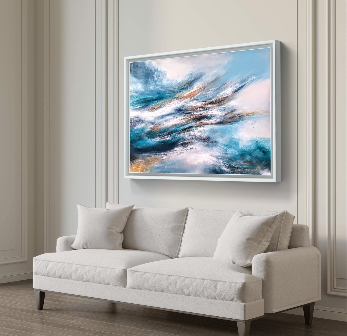 Organic Abstract Acrylic Painting By Alexandra Petropoulou, 59 X 39, Vrahati, Original Artwork