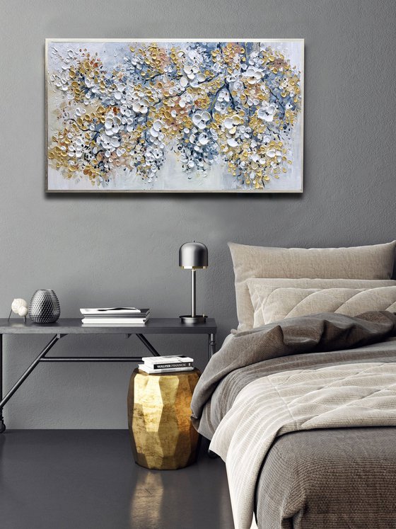 Sakura Gold Grey Branches