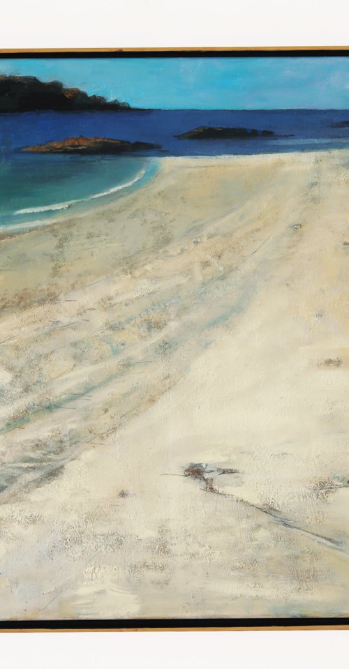 Sunny Shallows Sand 30x30 inch 76x76cm by Bo Kravchenko by Bo Kravchenko