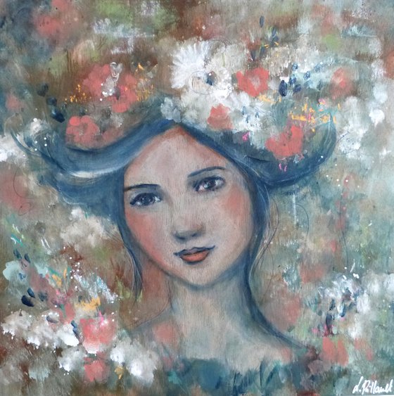 Anna Romantica.40x 40 cm on wood