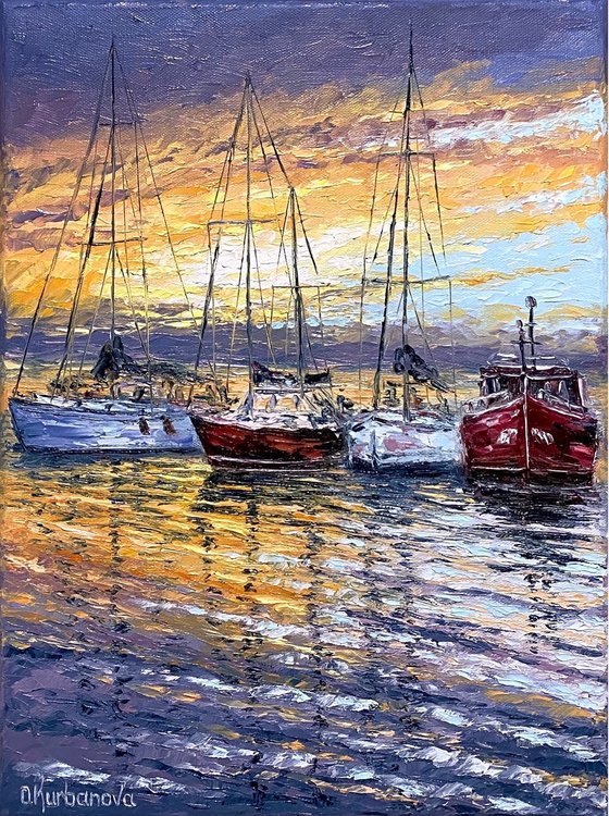 Harbor sunset