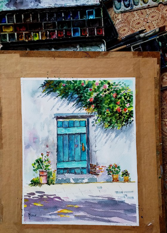 BLUE DOOR  /  23 x 29 cm