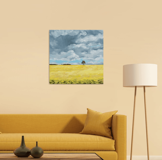 Yellow field, 65 x 65 cm