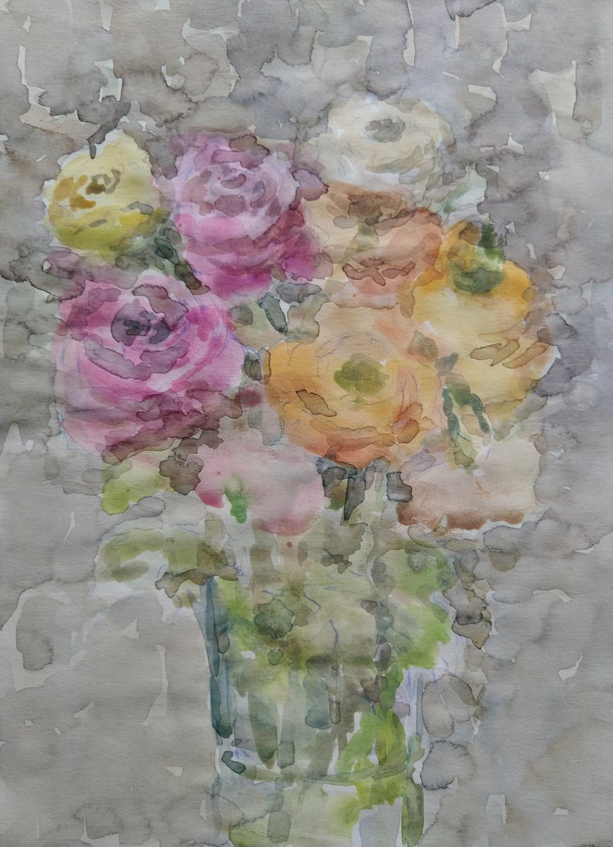 Bouquet of Illusions 2 . Original watercolour painting. by Elena Klyan