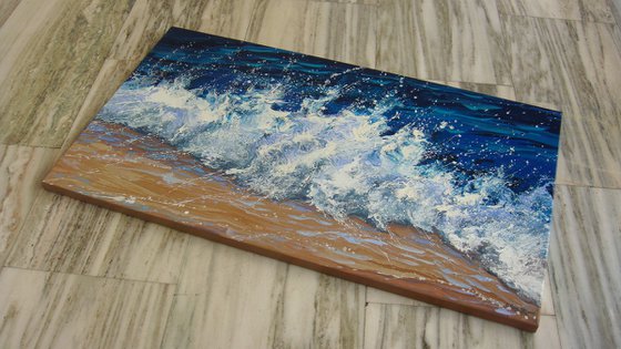 47.2” LARGE Seascape Painting “Waves”