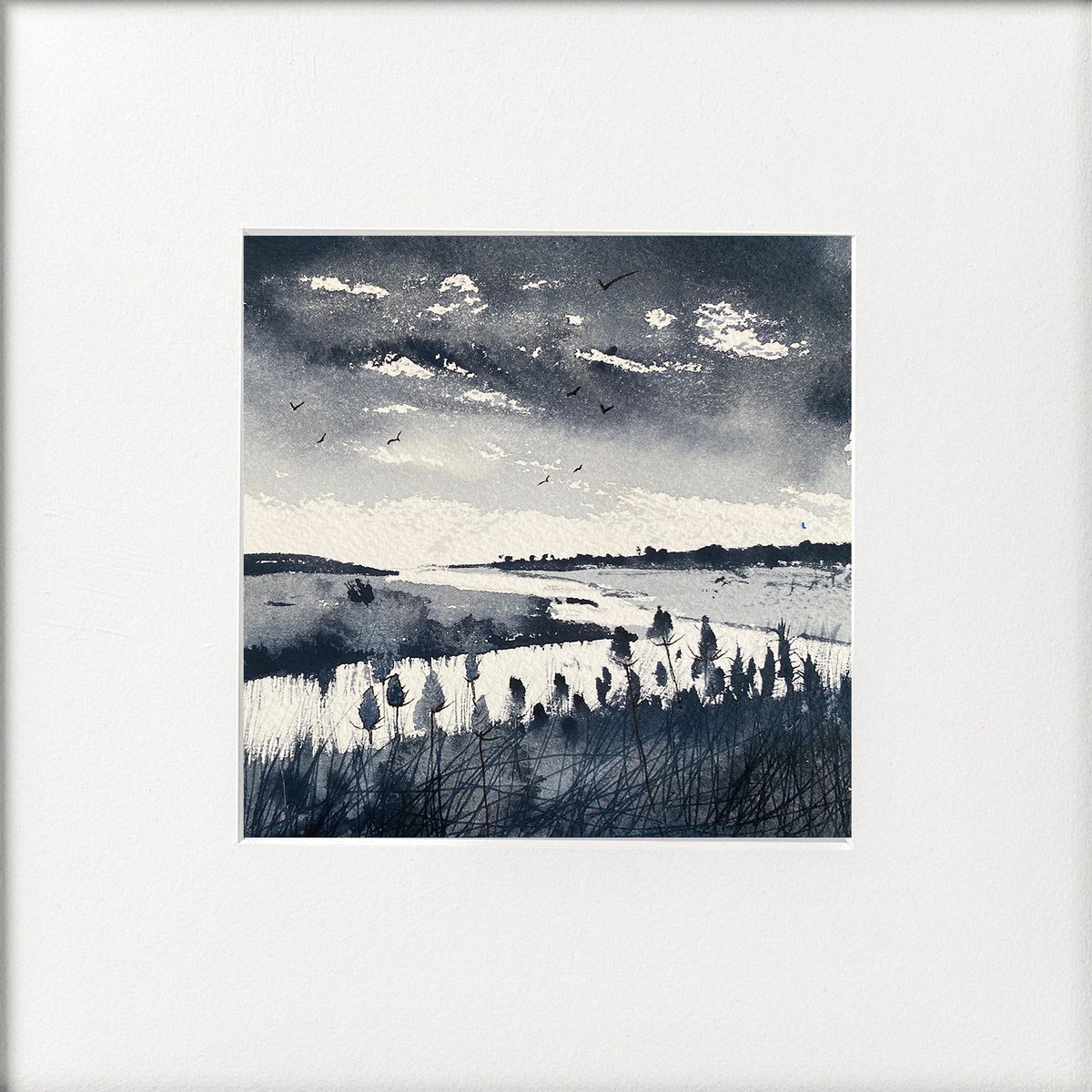 Monochrome - Teasels edge of Marshes by Teresa Tanner