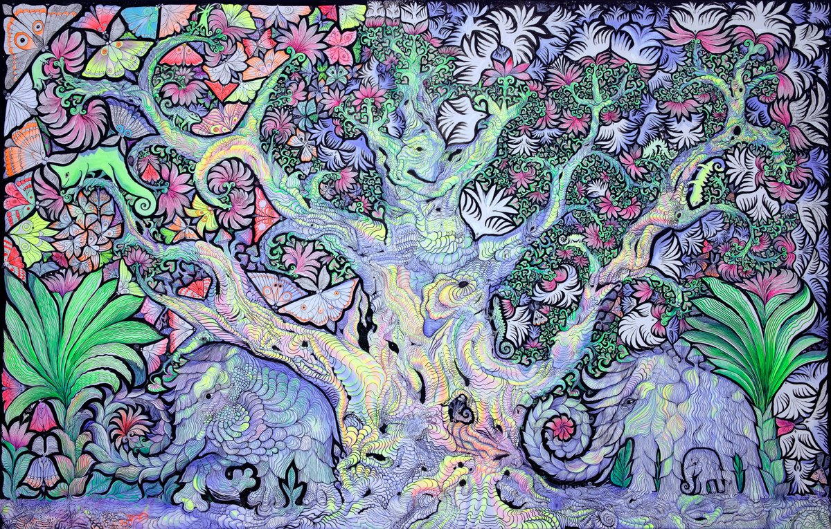 Large Tree Painting. by Anna Grincuka