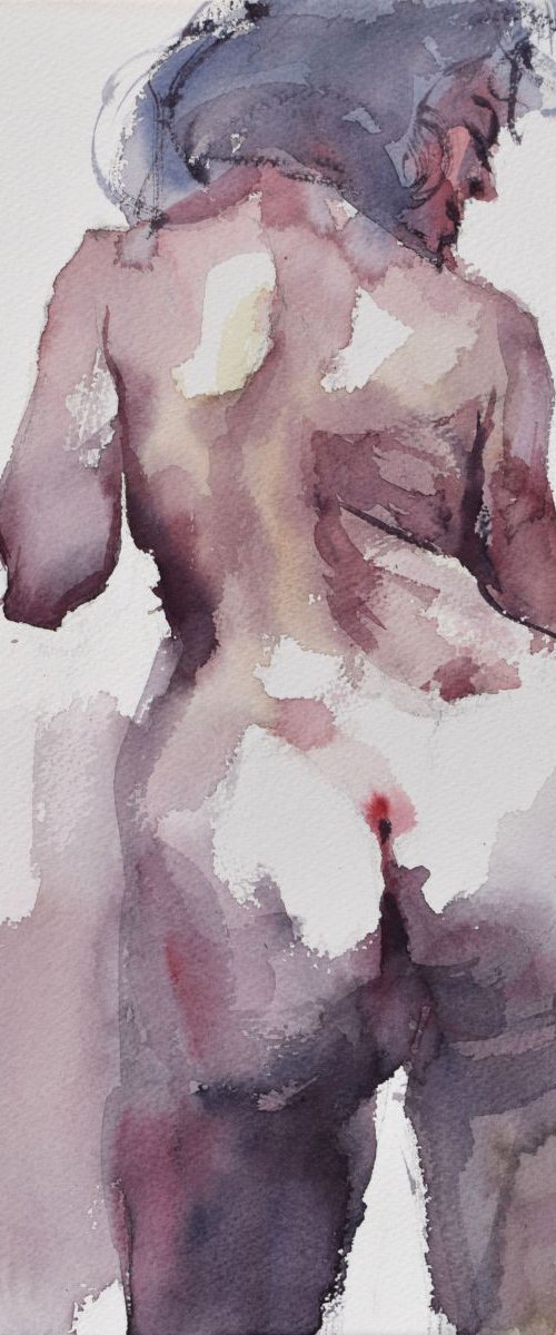 Nude  ( backview ) by Goran Žigolić Watercolors