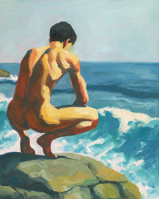 Seaside Reflection - Male Nude