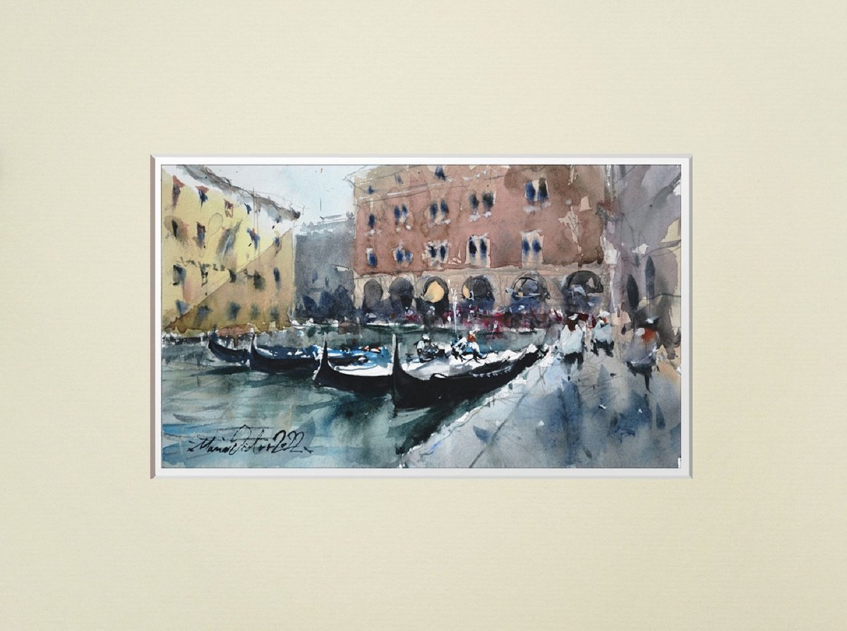 venice, watercolour on paper, 2022 by Marin Victor