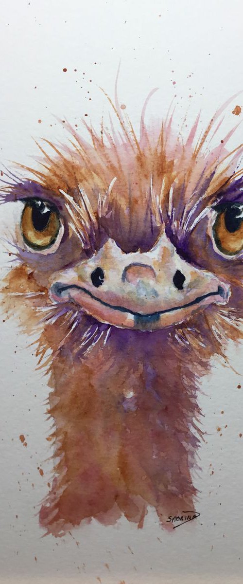 Ostrich in purple by Sabrina’s Art