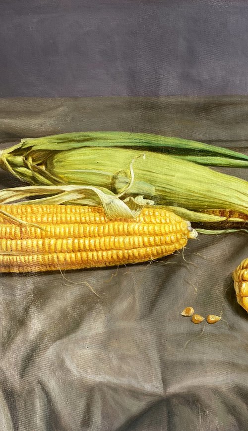 Still life:Corns on the table by Kunlong Wang