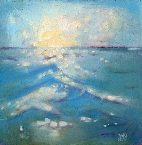 Small Oil Painting. Stormy Sea