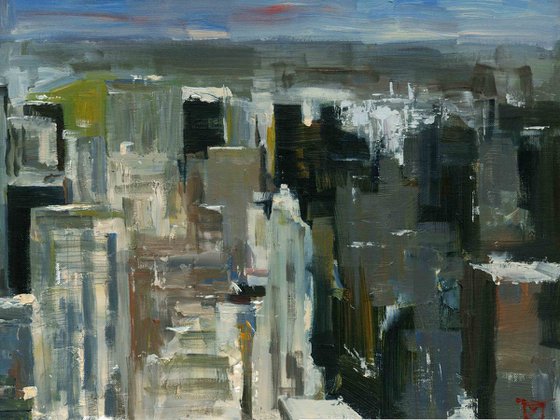 Cityscape in Grey and yellow