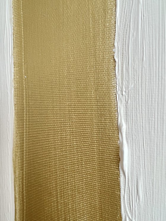 White and Gold abstraction.  Golden lines on white.