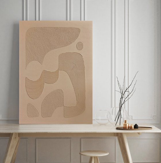"Brownish bay" High textured abstract art