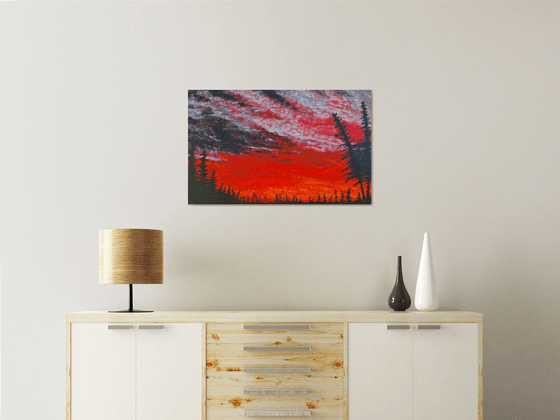 Landscape in red color