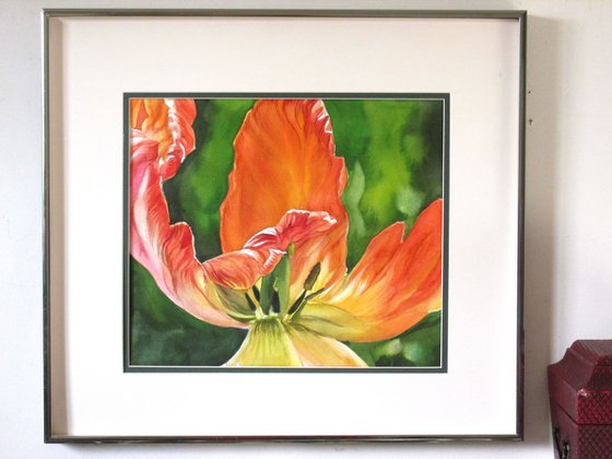 A painting a day #30 "tulip with green"