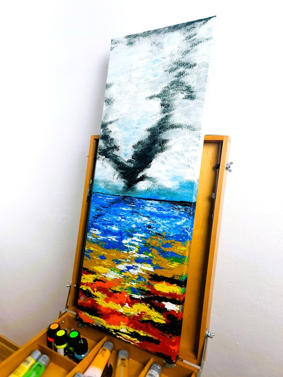 Burning seascape