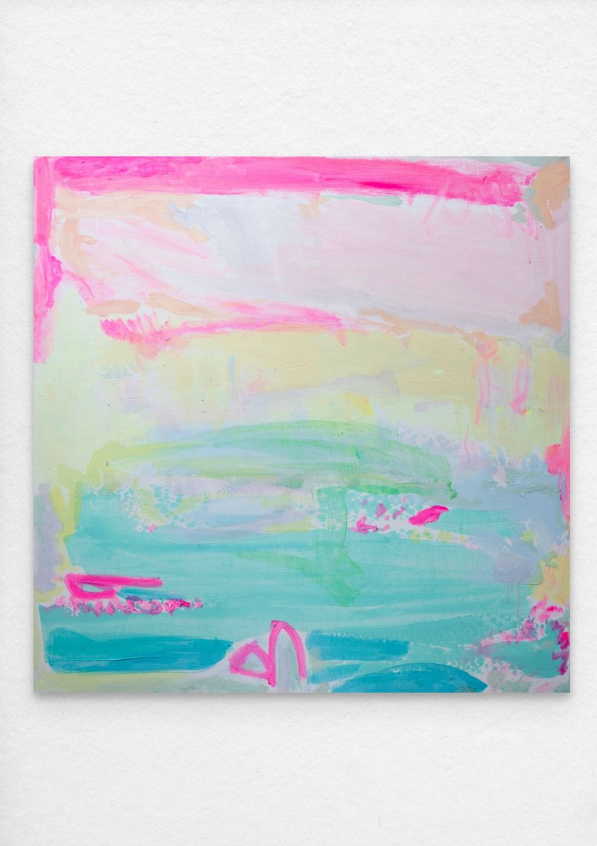 Organic Landscape Acrylic Painting By Kathryn Sillince, 35 X 35", 