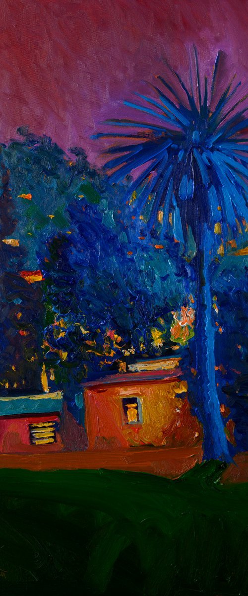 Blue Palm. Night Landscape by Suren Nersisyan