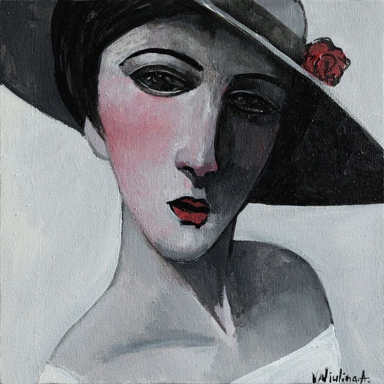 Portrait Inspired By Modigliani Original Acrylic Painting Acrylic   Da20d67088004bfeadd82bd2d2063715 