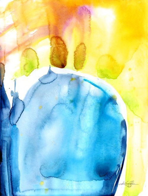 Finding Tranquility 12 - Abstract Zen Watercolor Painting by Kathy Morton Stanion