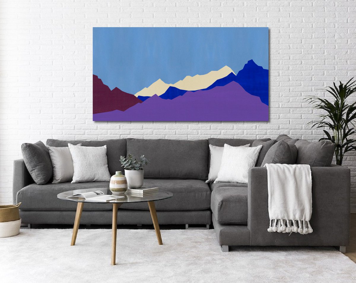 Abstract Mountains #09 - Extra Large Abstract Landscape - Shipping - Rolled in a Tube by Arisha Monn