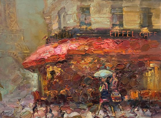Parisian cafe.