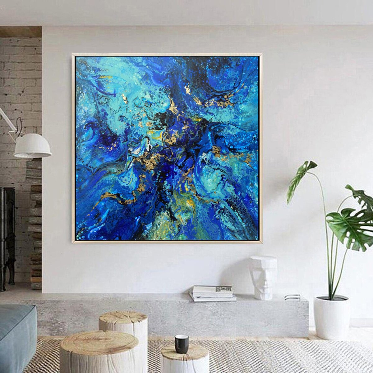 Abstract Painting By Areti Ampi, 35 X 35, Memories, Original Artwork