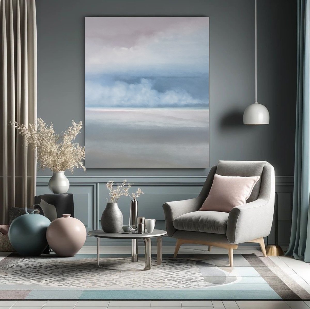 Surrealistic Landscape Oil Painting By Larissa Uvarova, 39 X 47", Deep Inside #16, Original Artwork