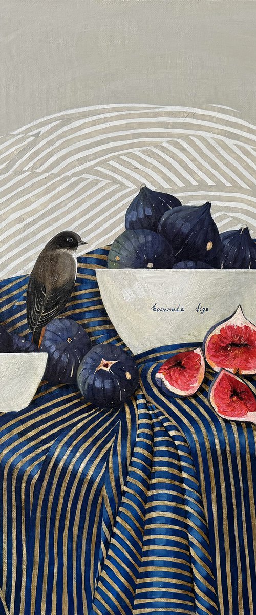 Still life with birds and figs by Kseniya Berestova