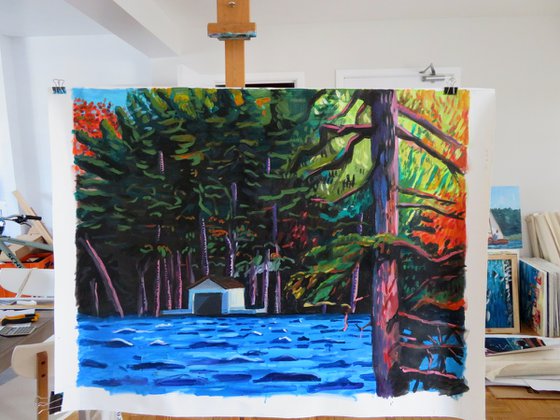 boathouse from the lake