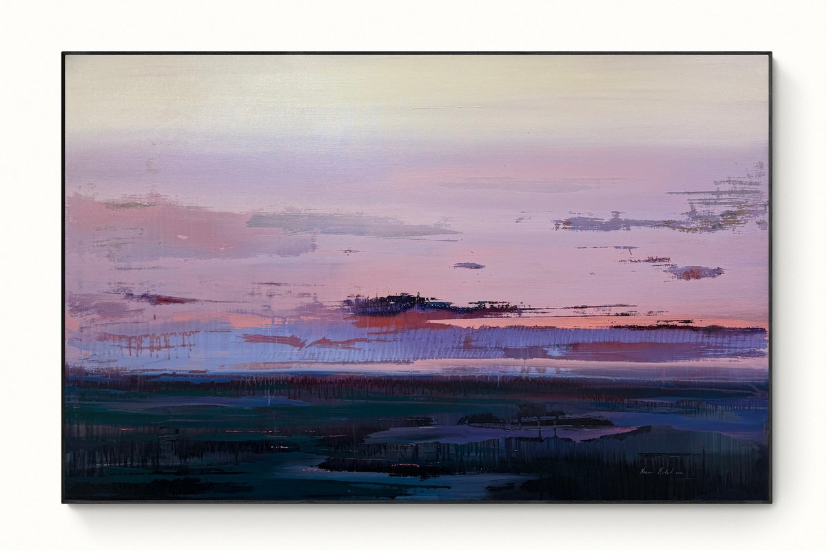 Abstract Acrylic Painting By Nazarii Medvid, 59 X 37", Depth Of Nature 408, Original Artwork