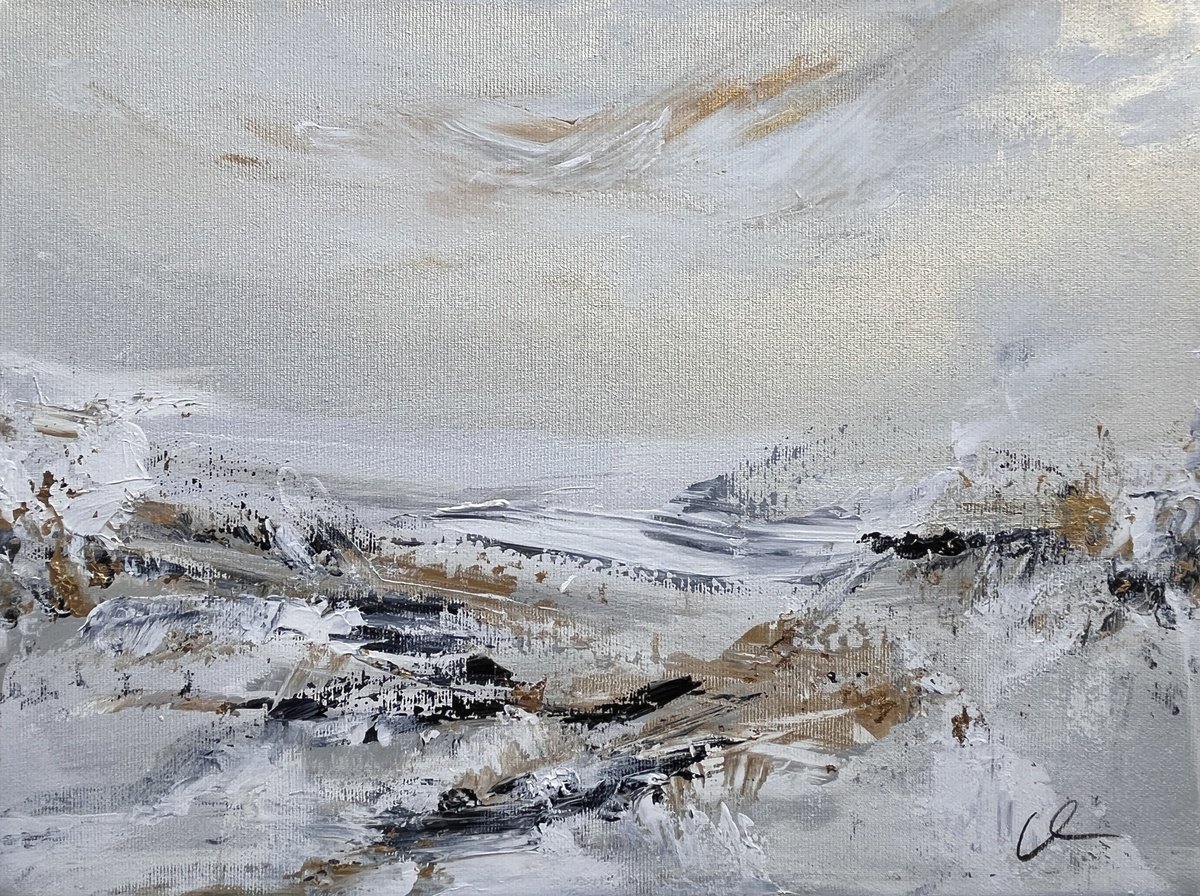 Impressionistic Landscape Acrylic Painting By Maria Bevilacqua-Fischer, 16 X 12", Serenity Iii, Original Artwork