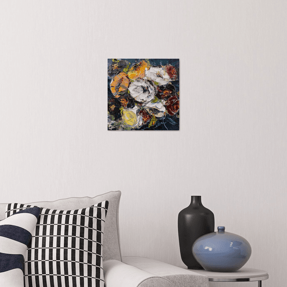 Midnight floral dream original painting on canvas