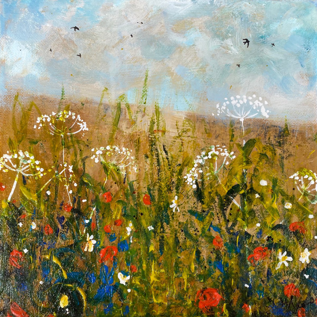 Seasons - Summer Wildflowers & Swallows by Teresa Tanner