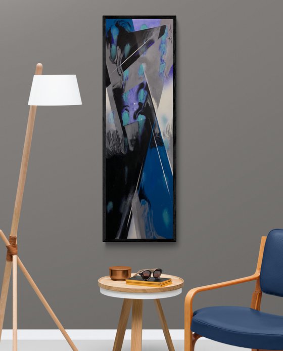 Abstract painting - "Urban abstract" - Abstraction - Geometric abstract - 125x40cm